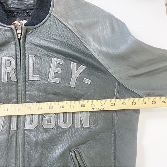 Harley Davidson 100th Anniversary Leather Bomber Jacket Size Medium - Picture 4 of 12